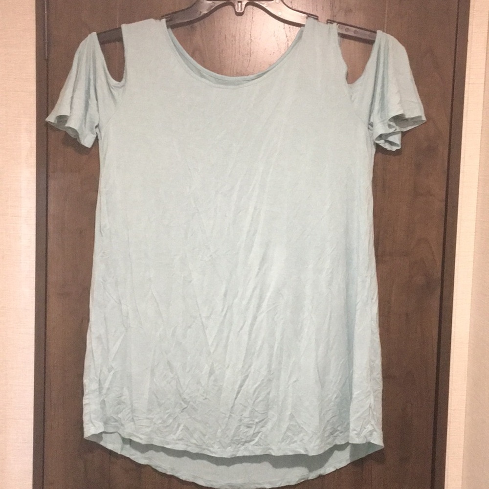 Mint colored old navy cold-shoulder top!